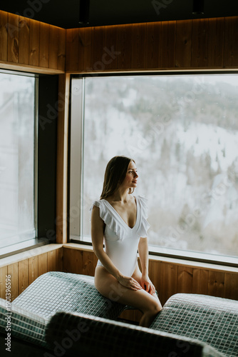 Relaxing in a serene spa at...