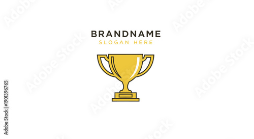 Golden Trophy Illustration with Placeholder Text.