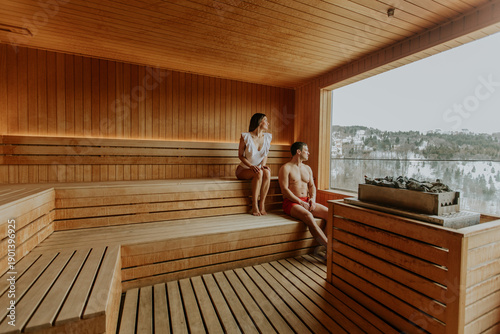 Relaxing couple enjoying a ...