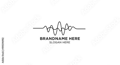 Heartbeat Waveform Logo Design Template Placeholder.