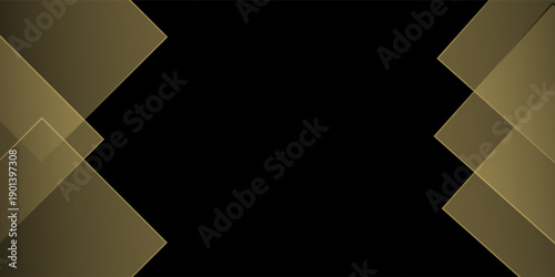 Abstract background with luxurious and elegant gold gradient geometric shapes. Shiny overlapping square design. Vector illustration. VOL. 2