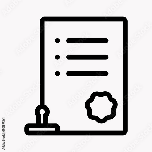 Regulatory Compliance Stamp Seal Rounded Outline Icon