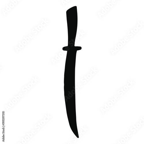Curved sword simple silhouette