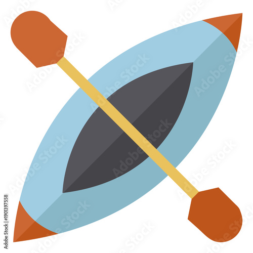 Simple canoe from top semi flat