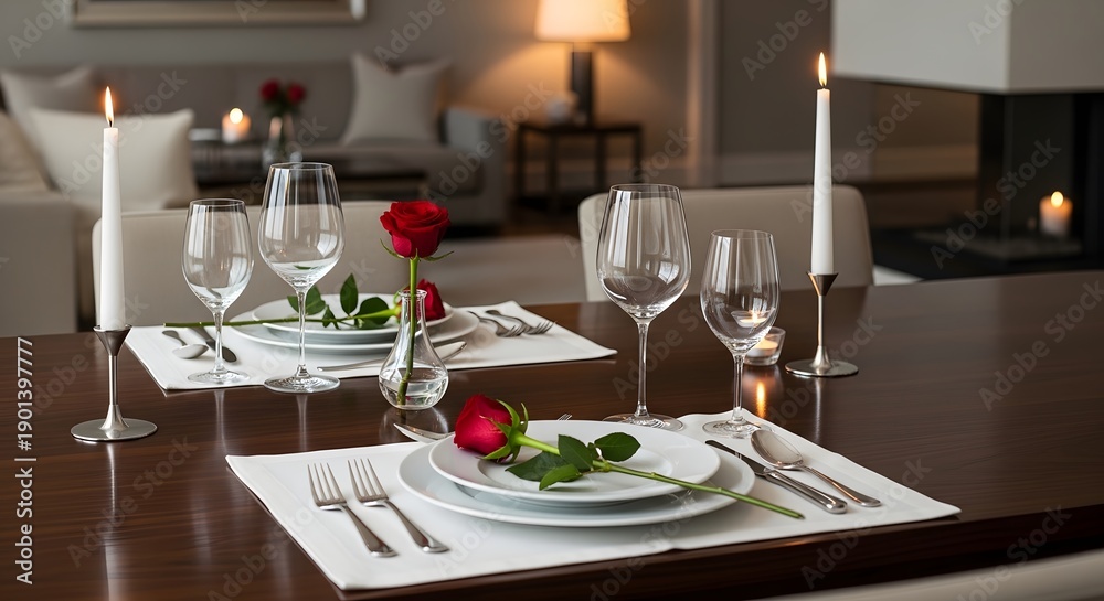 Fototapeta premium Minimalist Valentine’s Day Table Setting