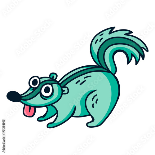 Tongue out skunk color stroke