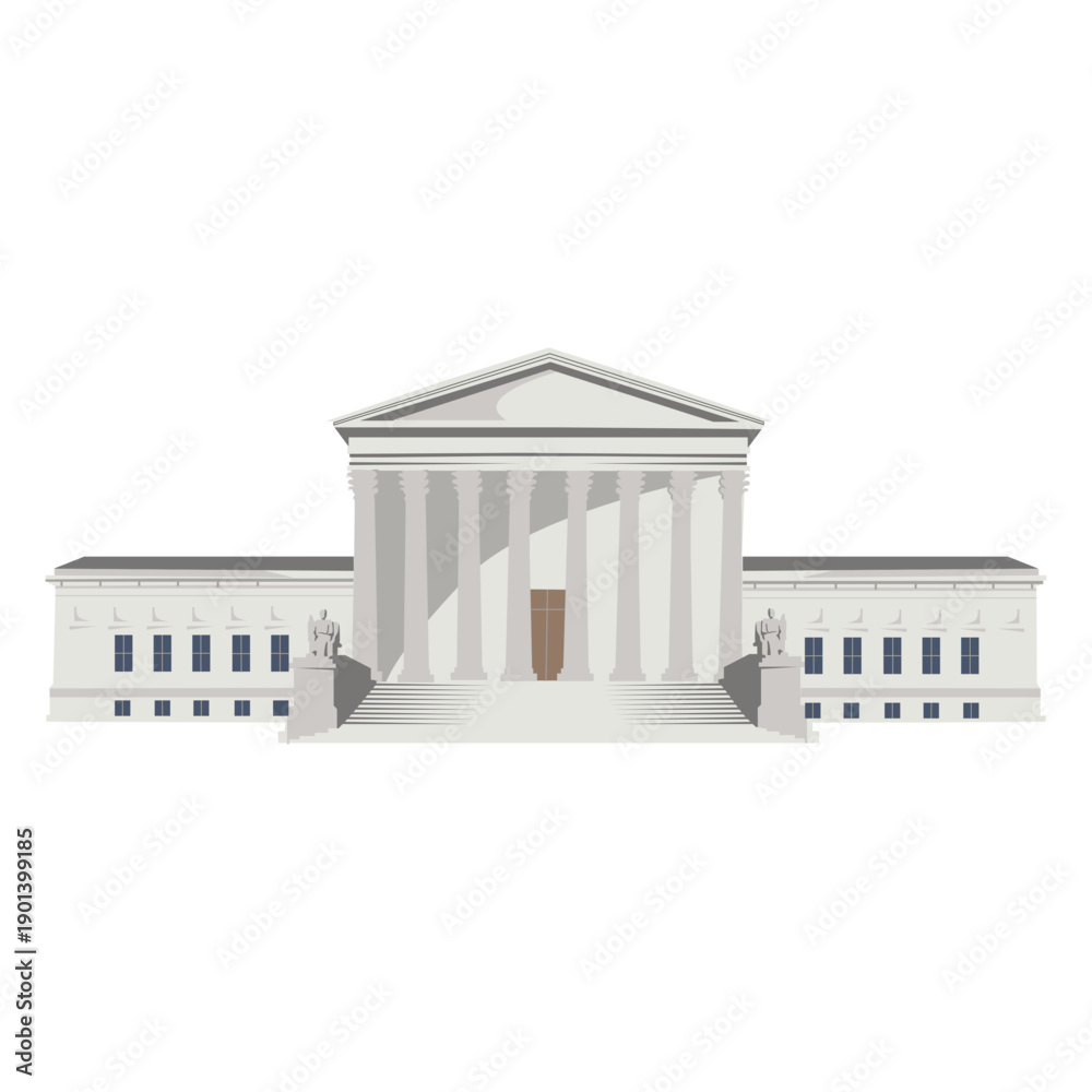 Fototapeta premium Capitol front american landmark semi flat