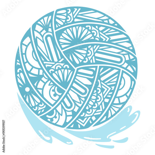 Waterpolo ball mandala style