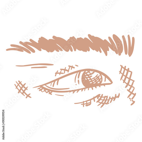 Eye from side hand drawn
