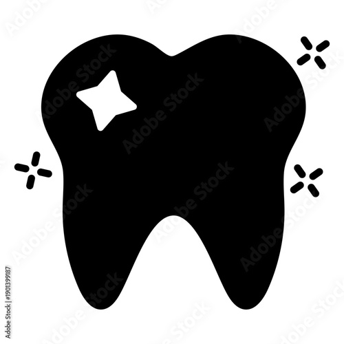 Sparkly tooth cut out