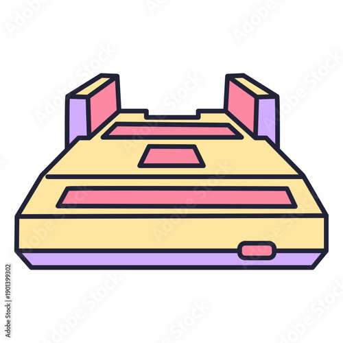 Colorful retro videogame console