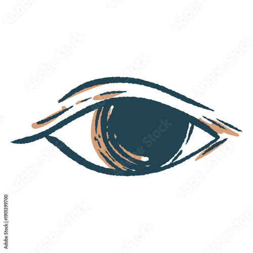 Big open eye color stroke