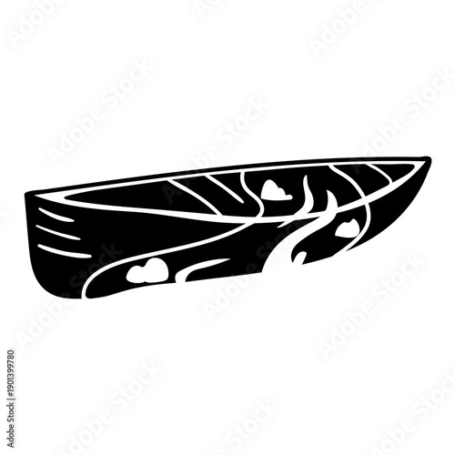 Rustic canoe boat cut out
