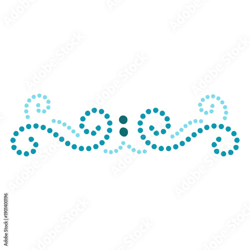 Bluew swirls ornament dotted flat