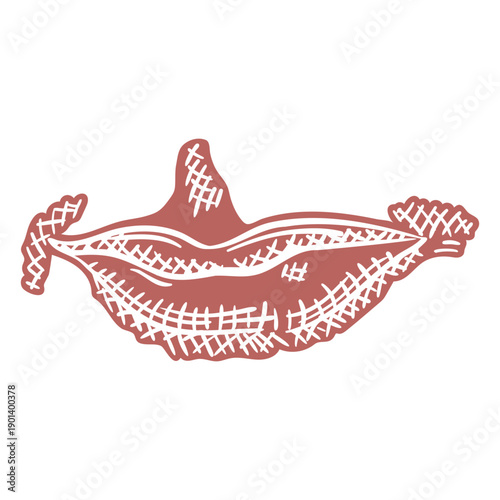 Human mouth hand drawn cut out