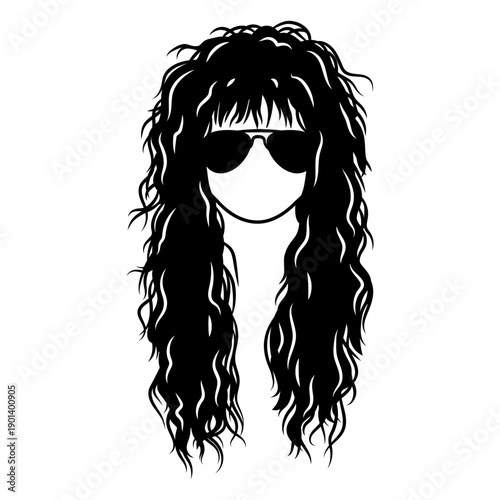 Long wavy hairstyle cut out