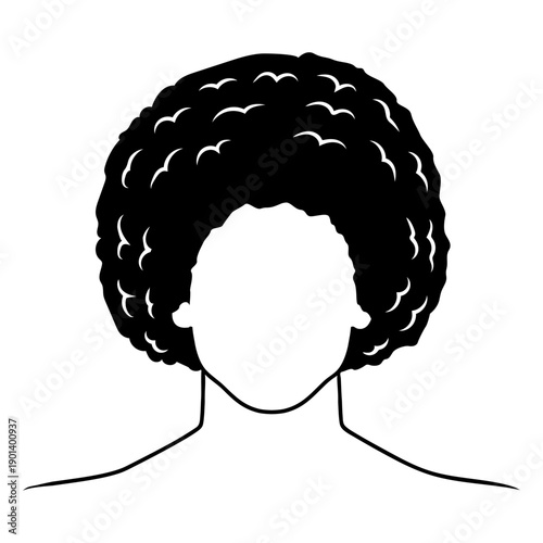 80's afro cut out