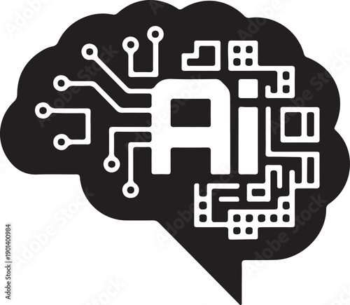 Artificial intelligence concept with circuit board design in brain  symbolizing machine learning and neural networks