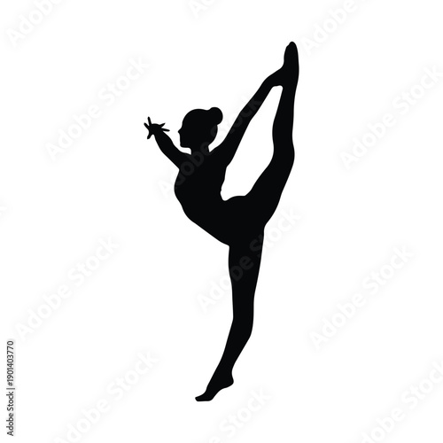 Elegant ballerina dancing gracefully with perfect posture