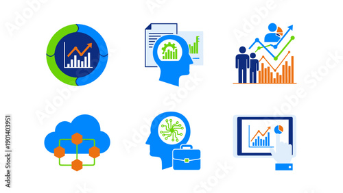 Innovative approaches to data-driven decision making and analytics solutions Vector