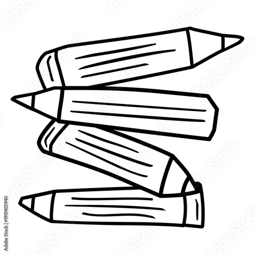 Pile of pencils stroke doodle