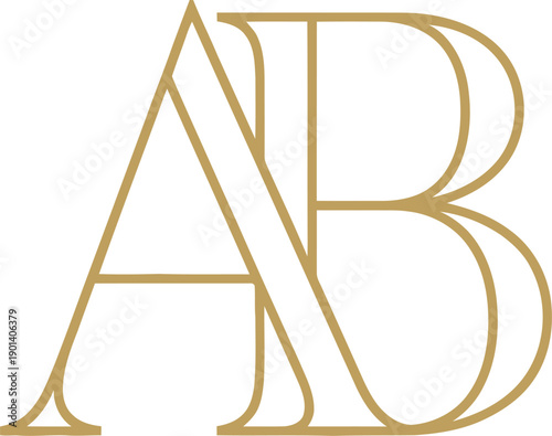 Elegant AB Monogram: A sophisticated AB monogram in a stylish design. It's a testament to minimalist branding, perfect for luxury goods. 