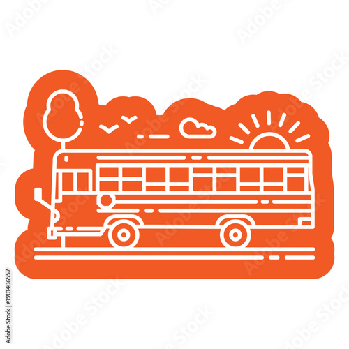Orange bus cut out