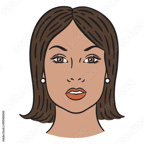 Brunette girl color stroke