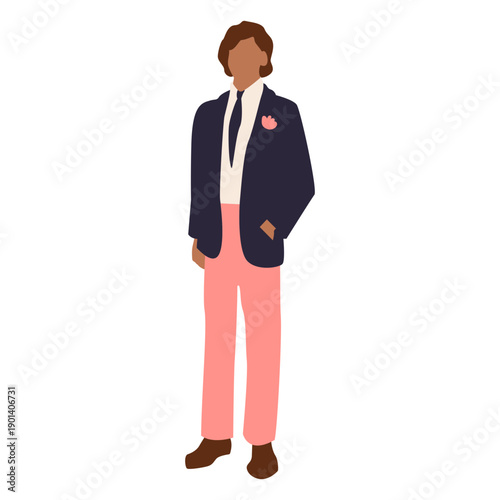 Boy in prom party fancy suit