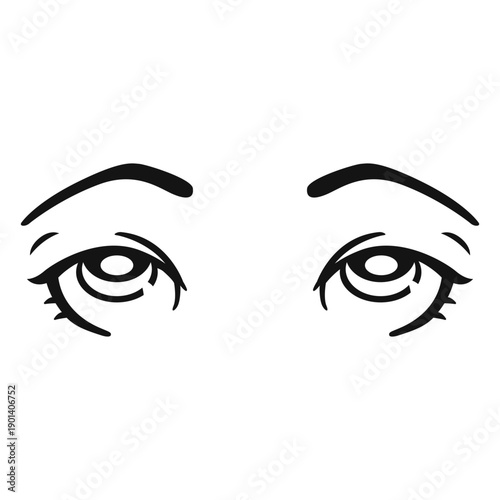 Eyes looking up stroke