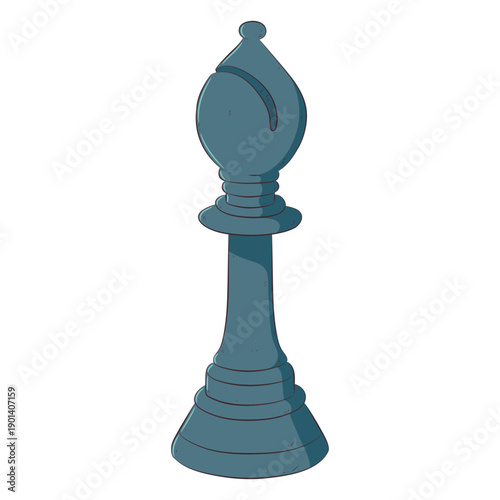 Bishop chess piece line art illustration
