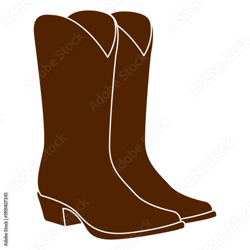 Traditional cowboy boots cut out