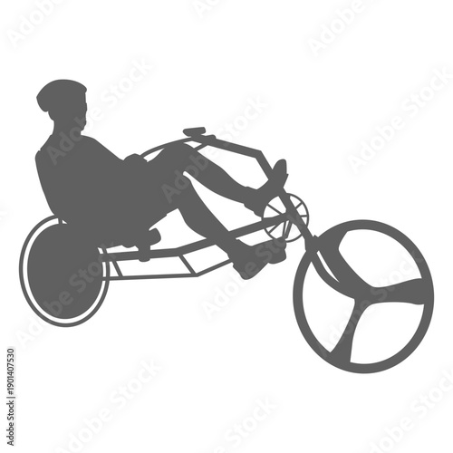 Man riding recumbent bike