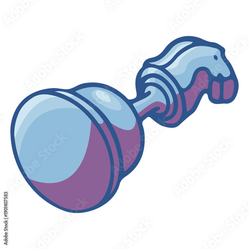 Sideways knight chess piece color illustration