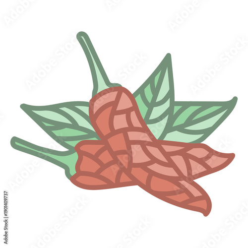 Mosaic chilly pepper polygonal design