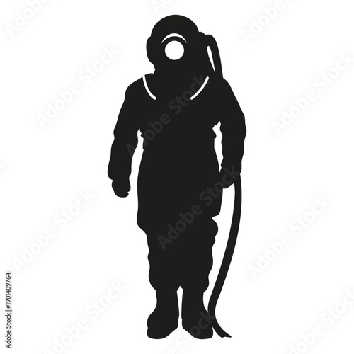 Standing scuba diver cutout
