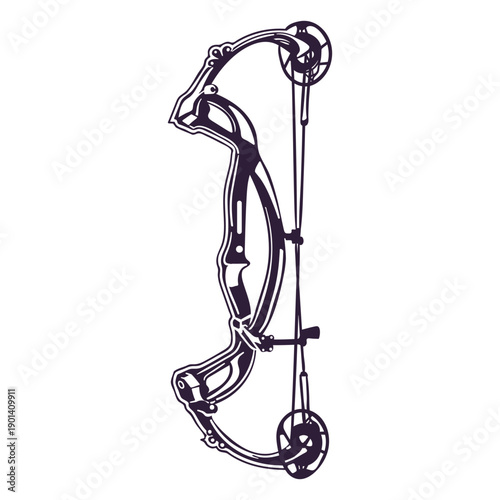 Archery compound bow pointing left