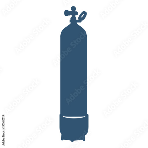 Oxygen tank scuba diving gear silhouette