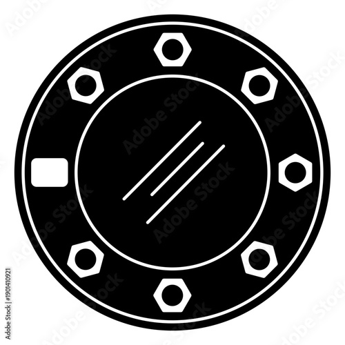 Submarine porthole black cutout