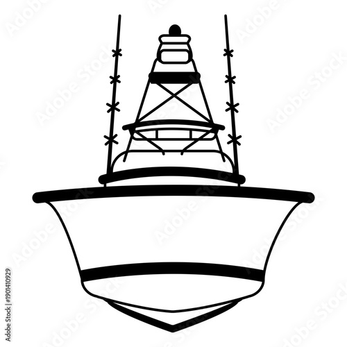 Front boat yatch drawing