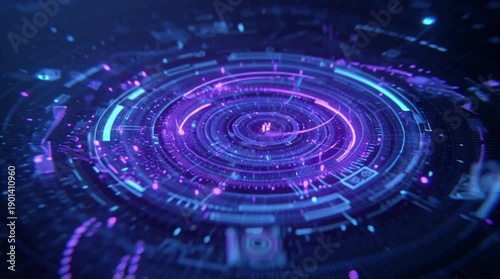 Digital Cyber Network Data Visualization Futuristic Technology