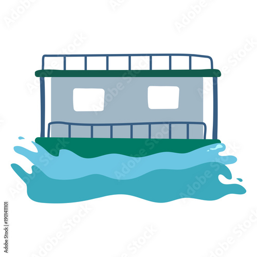 Ferry navigating flat