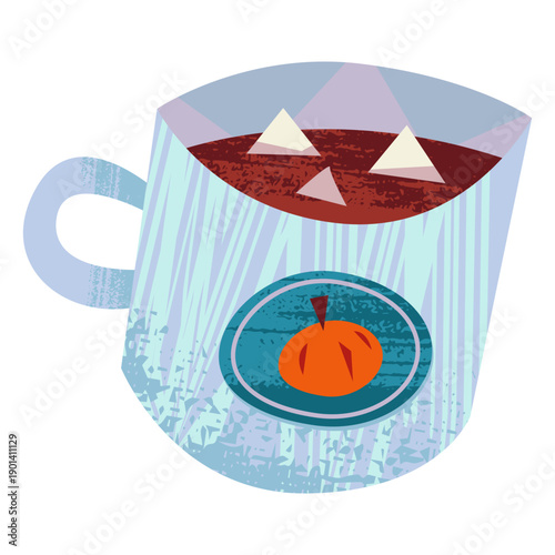 Hot chocolate mug with marshmallows