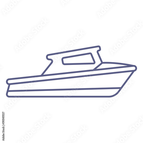 Launch boat simple drawing