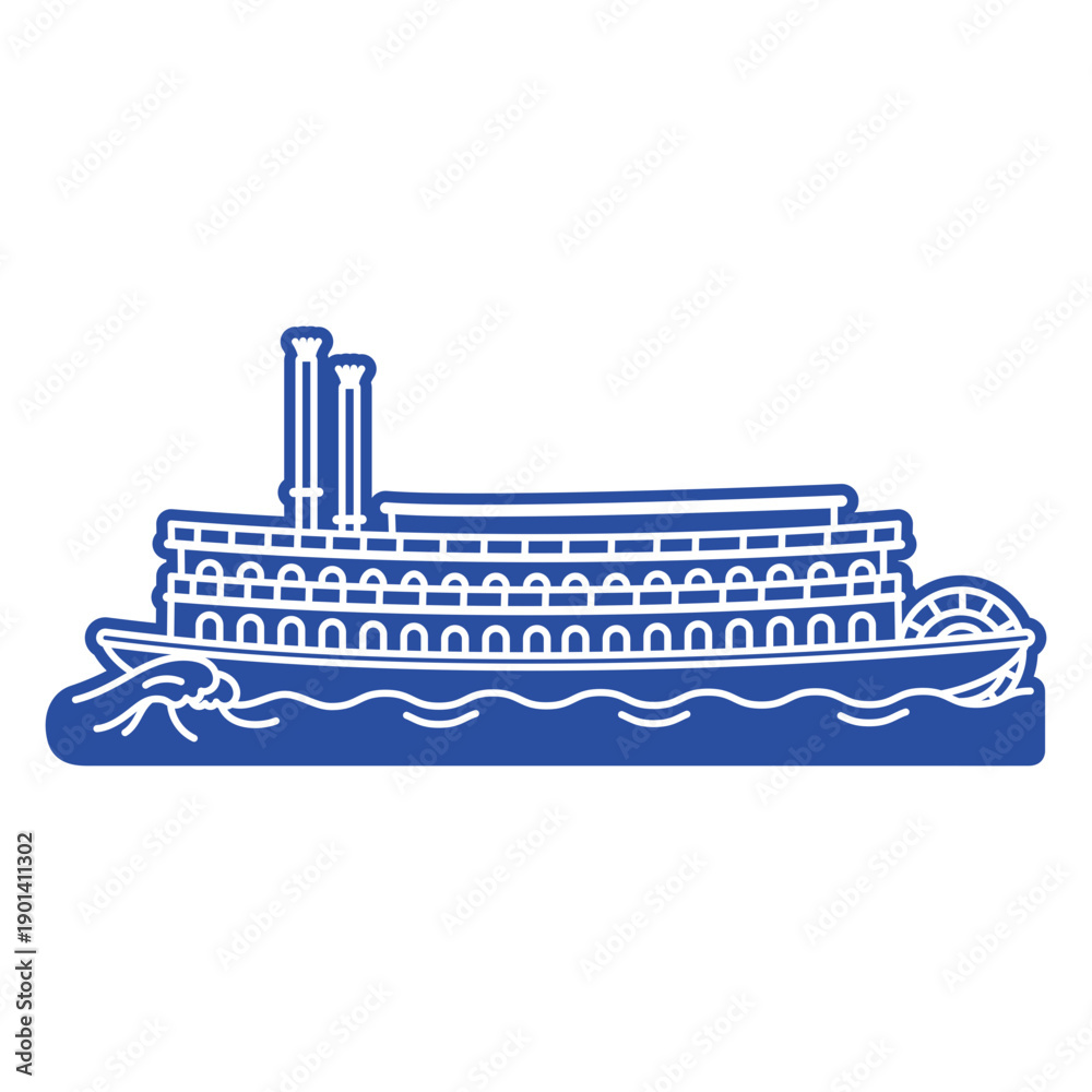 Obraz premium Long blue ship