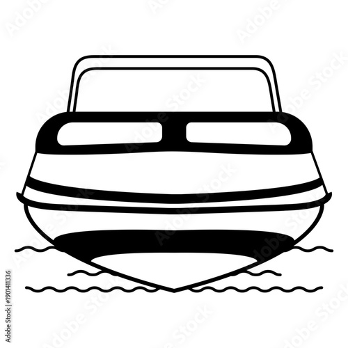 Boat water activity launch simple transport drawing