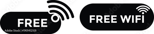 Free wifi zone icon set. Wireless connection icon. internet spot designation. Network wifi business concept. Radio waves signal
