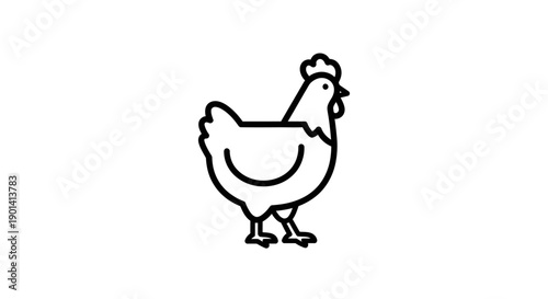 Simple Hand-Drawn Chicken Illustration for Creative Design Projects