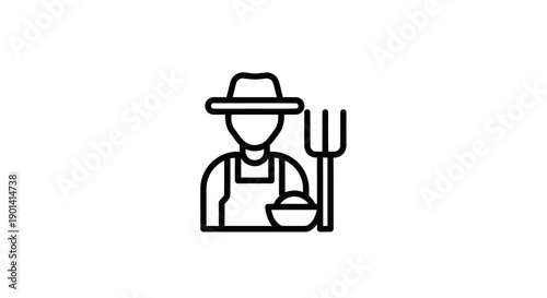 Chef with Hat and Utensil Icon for Culinary and Cooking Concepts