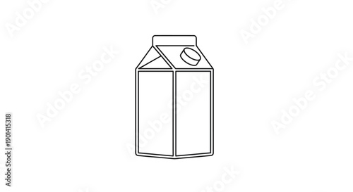 Minimalist Line Drawing of a Beverage Carton for Vector Design Projects